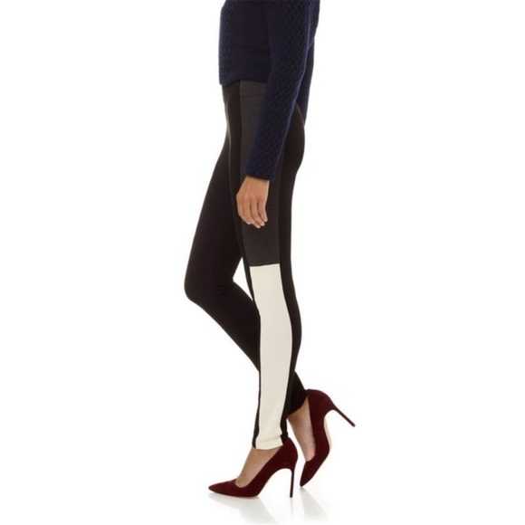 Aritzia Babaton Neil Leggings Stripes Pants Ponte Black Skinny Leg High Waist - Picture 2 of 14